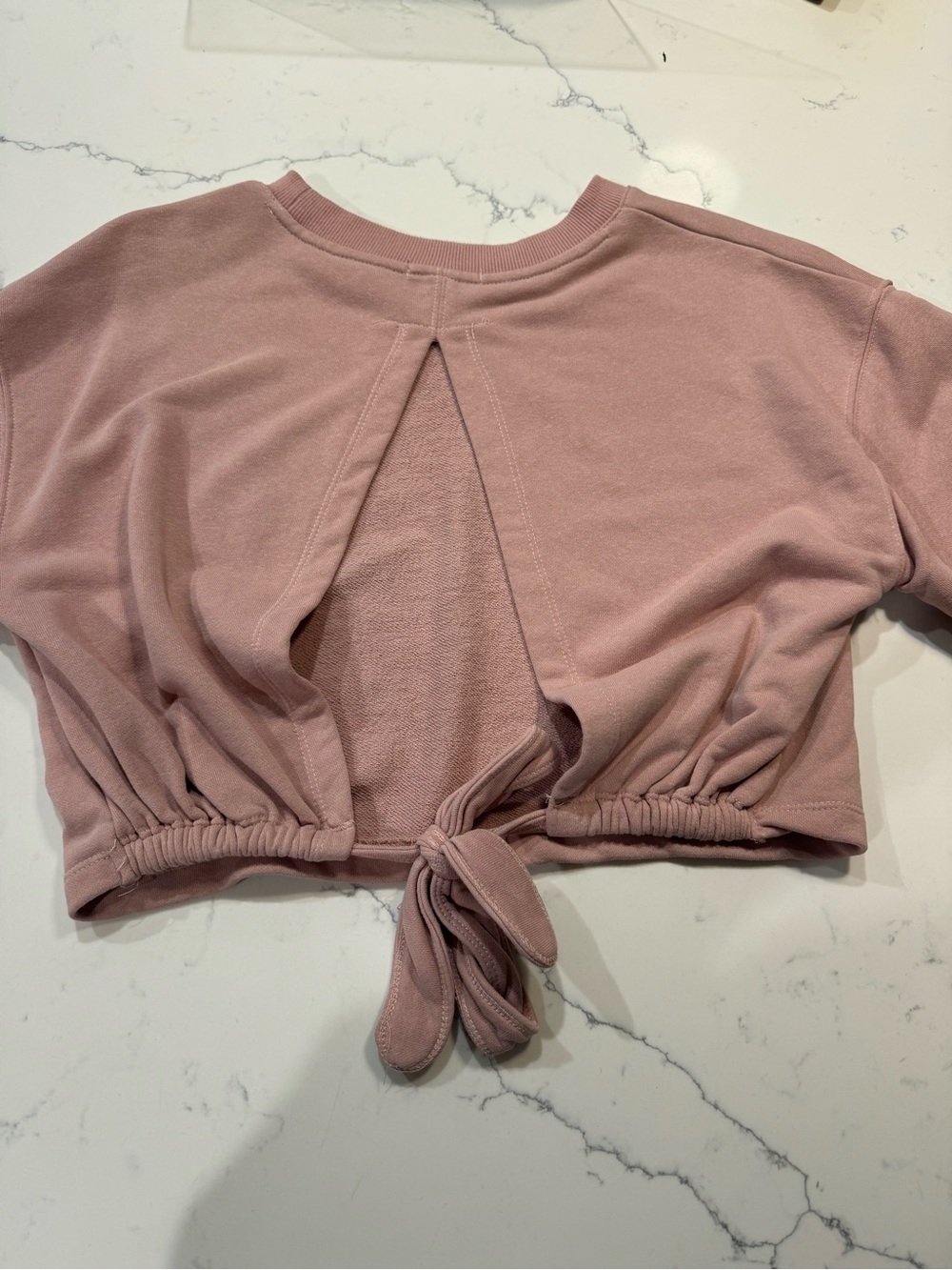 Mod Ref Cropped Tie-Back Sweatshirt - Dusty Rose